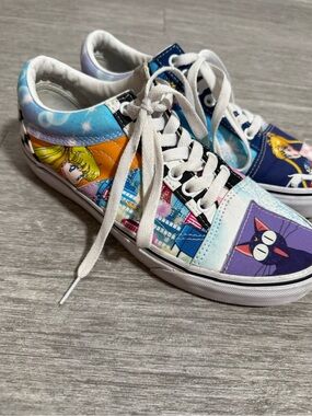 Vans x Sailor Moon Anime Sneakers Women’s 8.5 Luna Checkerboard Y2K Kawaii Shoes